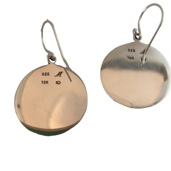 Round Sterling Silver & 18K Gold Pierced Earrings - Picture 3 of 6